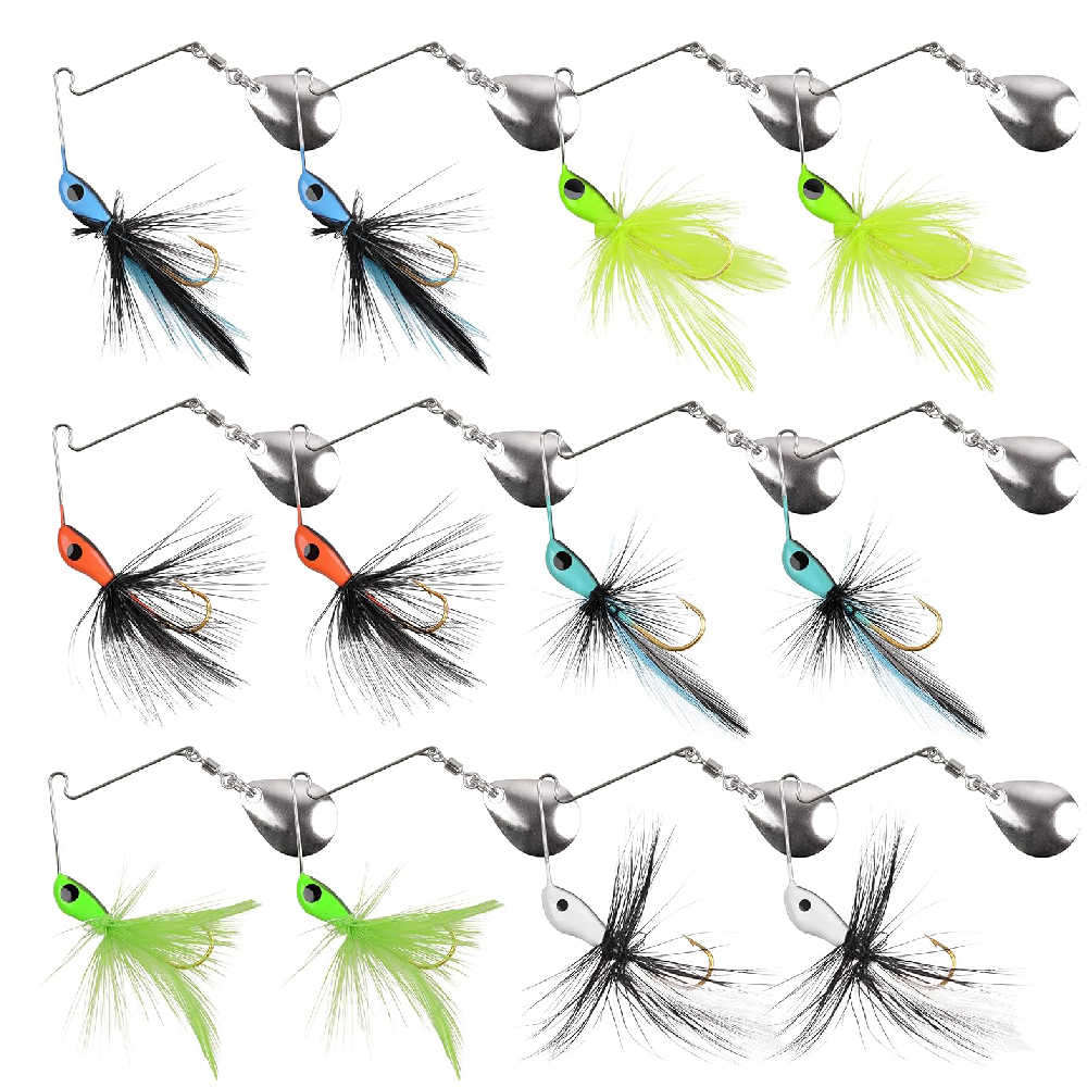 Fishing Lure Spinnerbait - 6 Pz/12 Pz Spinner esca Bass