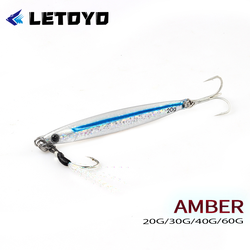 Fishing Lure Spoon - LETOYO Jig in Metallo con Ganci