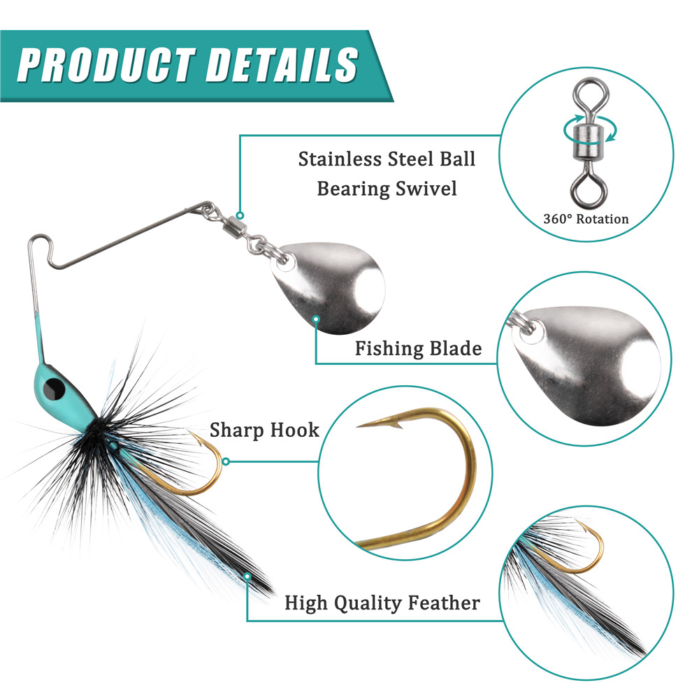 6 Pz/12 Pz Spinner esca Bass R - Fishing Lure Spinnerbait recensione e prezzo
